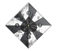 Mareli Wall Clock 42 x 42 cm Quiet Wooden Dial with Laminated Paper Matt Printed for Living Room Kitchen Office 42 x 42 White/Black