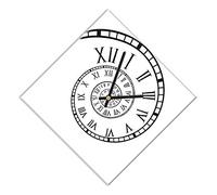 Mareli Wall Clock, Width 42 x 42 cm and Side 30 cm, Wooden Dial covered with Printed Matt Laminated Paper-Suitable for Living Room, Kitchen, Office-Silent Mechanism, White, 42 x 42 cm