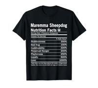 Maremma Nutrition Facts Funny Abruzzese Sheepdog Dog T-Shirt