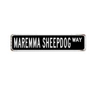 Maremma Sheepdog Black Country Metal Tin Sign Retro Laundry Signs Dog Mom Gift Dog Breed Home Decor Aluminum Metal Sign for House Home Indoor 4x18 Inch