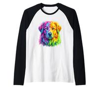 Maremma Sheepdog Colorful Dog Portrait Raglan Baseball Tee