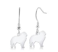 Maremma Sheepdog Silhouette Silver Earrings
