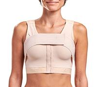 MARENA B2 Adjustable Shirred Front Shoulder Closure Post-Surgical Bra, Beige, 34B/C