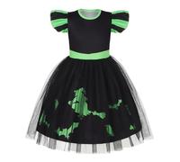 Marendyee Christmas Fancy Dress up Kids Magical Witch Costume Black Witches Cosplay World Book Day Costumes for Girls Children's Princess Dressing up Carnival Pretend Play Outfit 9-10 Years