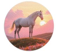 Marengo 1000pc Round Puzzle Depicting Horse, Designed to Test Wits, Lovely for Cosy Nooks And Sheltered Spots 1000pcs (67.5x67.5cm)