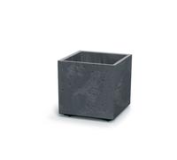 Modular Concrete Square Planter with Inner Pot Garden Patio Home Decor Beton Effect Moder Weather Resistant Stackable Design (Marengo, Small - Square)