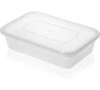 MARENT 10 x Microwave Plastic Food Takeaway Heavy Duty Satco Containers with Lids 500ml