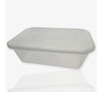 MARENT 25 Microwave Plastic Food Takeaway Heavy Duty Satco Containers with Lids 500ml 650ml 750ml 1000ml (650ml)