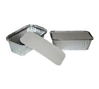 MARENT Brand 100 x Large Aluminium FOIL Food CONTAINERS + LIDS Noa - Made in England -Same Day Posting if Purchased Before 12 Noon Weekdays