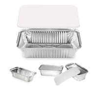 MARENT Brand 25 x Large Aluminium FOIL Food CONTAINERS + LIDS No6a - Made in England - 195 x 100