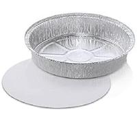 MARENT Brand 7.5" Round Silver Foil Food Trays Containers & Lids Perfect for Pies and Roasting 185 x 44mm (No.12) Same Day Posting (20)