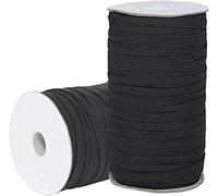 Marent Crafts Black Elastic 8 Cord Flat 6mm Width 100m rolls