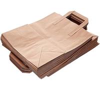 Marent Large 29 x 25 x 13 cm Brown Paper Carrier Bags with Flat Handles Pack of 50