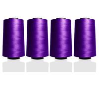 Marent Moon Overlocking Sewing Machine Polyester Overlocker Thread x Four 5000 Yards White Black Natural Navy Red Brown Purple Cones (M0221 Cadbury Purple)