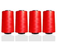 Marent Moon Overlocking Sewing Machine Polyester Overlocker Thread x Four 5000 Yards White Black Natural Navy Red Brown Purple Cones (M0217 Red)