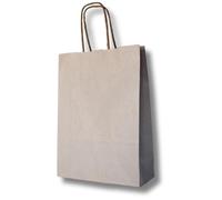 MARENT Natural Beige Kraft Paper Bags with Twisted Handles - 25×18×8 cm Strong Reusable Gift & Shopping Bags Eco Kraft Carrier Bags for Retail, Packaging, Parties & Favour Bags 10, 25 or 50 (10)