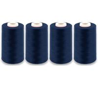 Marent Overlocking Sewing Machine Polyester Thread x Four 5000 Yards Cones White Black Natural Navy Red (Dark Blue)