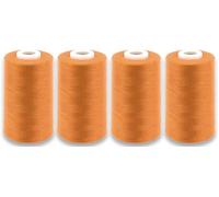 Marent Overlocking Sewing Machine Polyester Thread x Four 5000 Yards Cones White Black Natural Navy Red (Apricot Orange)
