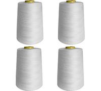 Marent Overlocking Thread - 4 x 5000 Yards Polyester Moon Thread Cones White