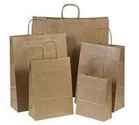 MARENT Pack of 25 Brown MIXED Kraft Paper Gift Bags with Twisted Handles Ideal for Gifts, Party, Shopping, Packaging, Wedding