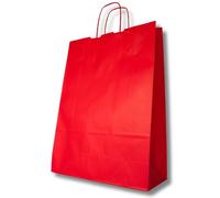 MARENT Red Paper Gift Bags with Twisted Handles - 42.5×32×13 cm Large Kraft Carrier Bags for Retail, Parties, Shops & Gifts - Strong Reusable Kraft Bags 10, 25 or 50 (10)