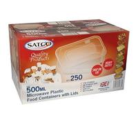MARENT Satco 50 x Microwave Plastic Food Takeaway Heavy Duty Containers with Lids 500ml 650ml 750ml 1000ml Classic Disposables (650ml)