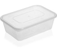 MARENT Satco 50 x Microwave Plastic Food Takeaway Heavy Duty Containers with Lids 500ml 650ml 750ml 1000ml Classic Disposables (1000ml)