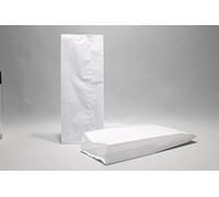 MARENT White Sulphite Strung Paper Bags Block Bottom 7" x 11" x 15" Ideal for Bread Baguettes (100)