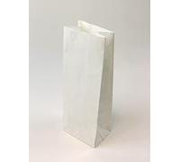MARENT White Sulphite Strung Paper Bags Block Bottom 7" x 11" x 15" Ideal for Bread Baguettes (500)