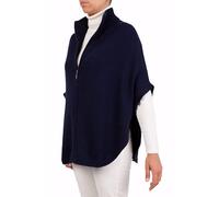 Marenza Unisex Cashmere Double Thread Women's Zip Poncho Made in Italy Merino Wool Shawl One Size, Blue, One Size