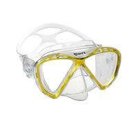 Mares Adult Samui Mid Mask - Double Lens Dive Mask with Silicone Strap for Scuba Diving, Freediving, Snorkeling, Spearfishing, Yellow Reflex