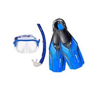 Mares Aquazone Nateeva Keewee Set Consisting of Mask, Snorkel and Fins for Adults - Blue, S/M