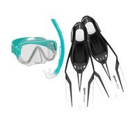 Mares Aquazone Nateeva Keewee Set Consisting of Mask, Mouthpiece and Snorkel Fins for Adults - White, M/L