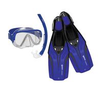 Mares Aquazone Nateeva Keewee Set Consisting of Mask, Snorkel and Fins for Adults - Blue, L/XL