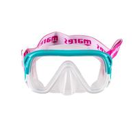 Mares Keewee Jr - Kids Diving Mask with Silicone Skirt, Single Tempered Lens, Wide Vision, Fabric Strap and Snorkel Holder