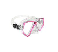 Mares Kids' Pirate Junior Dual-Lens Silicone Skirt Snorkeling Mask for Ages 8-14, Pink/Clear
