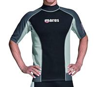 Mares Rash Guard Top - Mens Short Sleeve for Scuba, Snorkeling, and Water Sports