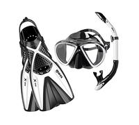 Mares Set Marea X-One - Adult Snorkelling Kit with Silicone Mask, Channel Thrust Adjustable Fins, Semi-Dry Snorkel with Valve