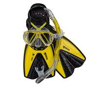 Mares Set Marea X-One - Adult Snorkelling Kit with Silicone Mask, Channel Thrust Adjustable Fins, Semi-Dry Snorkel with Valve