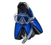 Mares Set Marea X-One - Adult Snorkelling Kit with Silicone Mask, Channel Thrust Adjustable Fins, Semi-Dry Snorkel with Valve