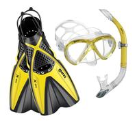 Mares Set Marea X-One - Adult Snorkelling Kit with Silicone Mask, Channel Thrust Adjustable Fins, Semi-Dry Snorkel with Valve