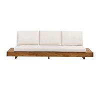 Beliani Garden Sofa 3 Seater Marettimo Certified Acacia Wood Off-White