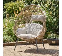 marfa rattan garden cocoon chair in sand