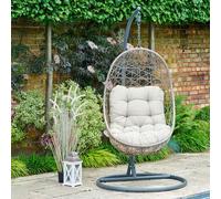 marfa rattan swing seat hanging egg-shaped chair in sand