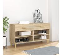 marfa wooden shoe storage bench with 2 drawers in sonoma oak