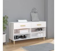 marfa wooden shoe storage bench with 2 drawers in white