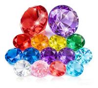 MARFOREVER 15Pcs Large Diving Gem Pool Toys - 2 Extra Big 60mm Diamond and 13 Colorful 40mm Big Acrylic Diamond Pool Gem Set Summer Swimming Party Favors Underwater Gem Diving Toy for Boys and Girls
