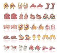 MARFOREVER 40Pcs/20 Pair Derby Horse Charms for Jewelry Making, Glitter Horse Racing Charms Run for Roses Enamel Pendant Charm for Bracelets Necklace Earrings Keychains Derby Day DIY Craft Supplies