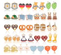 MARFOREVER 40pcs/20Pairs Oktoberfest Pendants Jewelry Making Beer Theme Festival Pendant German Beer Mug for Bracelets Necklace Earrings Making Accessories