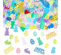 MARFOREVER Easter Confetti, Bunny Egg Rabbit Chicken Glitter Table Decorations Easter Party Scatter Metallic Foil Table Confetti Sprinkles for Happy Spring Party Supplies Decor